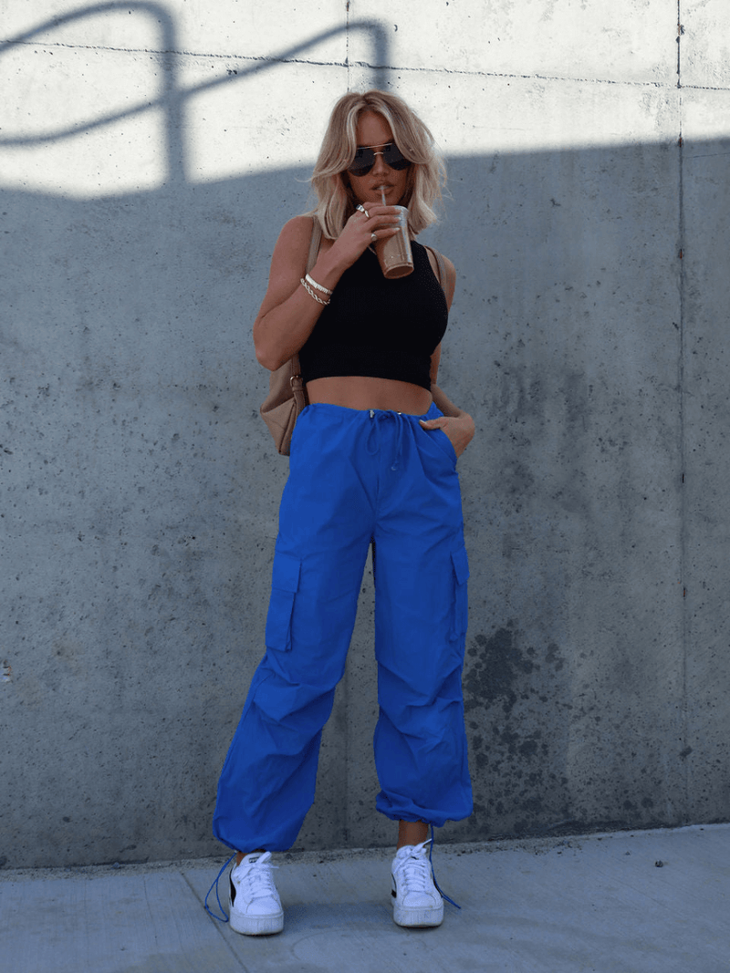 Arnie Nylon Cargo Pants - Blue