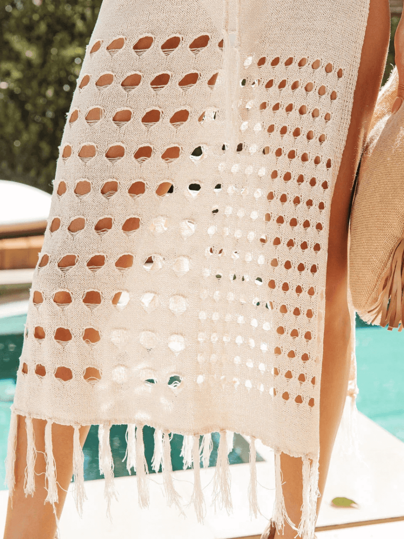 Hudson Bay Drape Cover Up Maxi Dress - Apricot