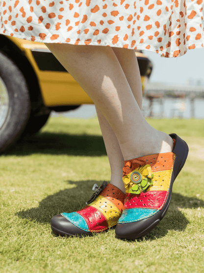 Soffia | Rainbow Streak Leather Sandal