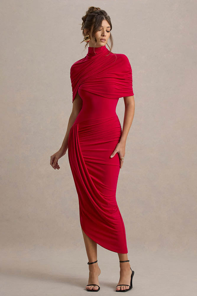 Cape Waist Midi Dress