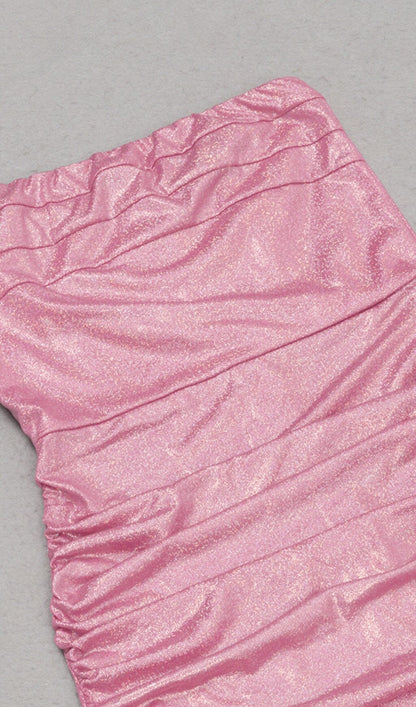 Sequin-embellished Midi Dress in Coral Pink