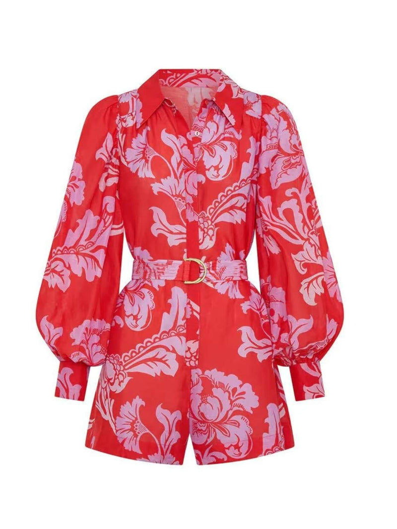 Florentine Belt Waist Romper