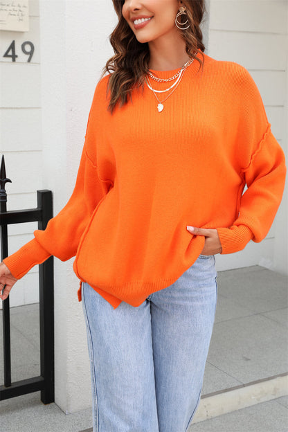 Stanton Crewneck Knit Sweater - Orange