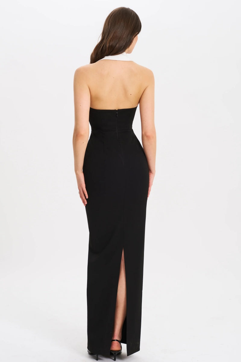 Raelyn Black and White Business Maxi Dress