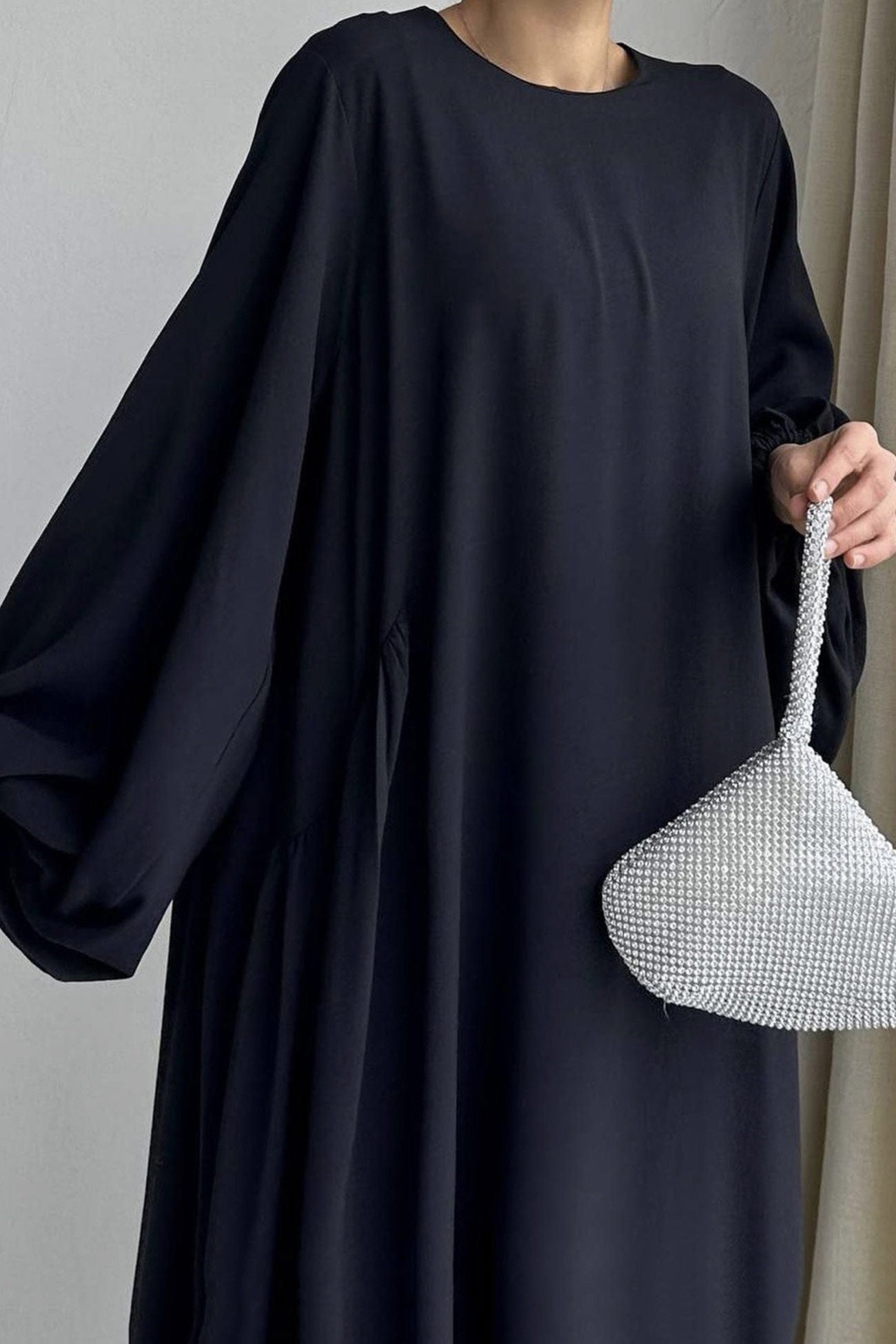 Puff Sleeve Color Maxi Dress