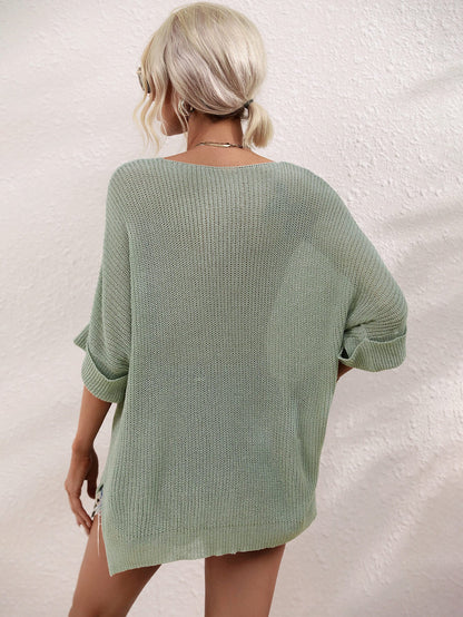 Demetra Ribbed Knit Sweater - Sage