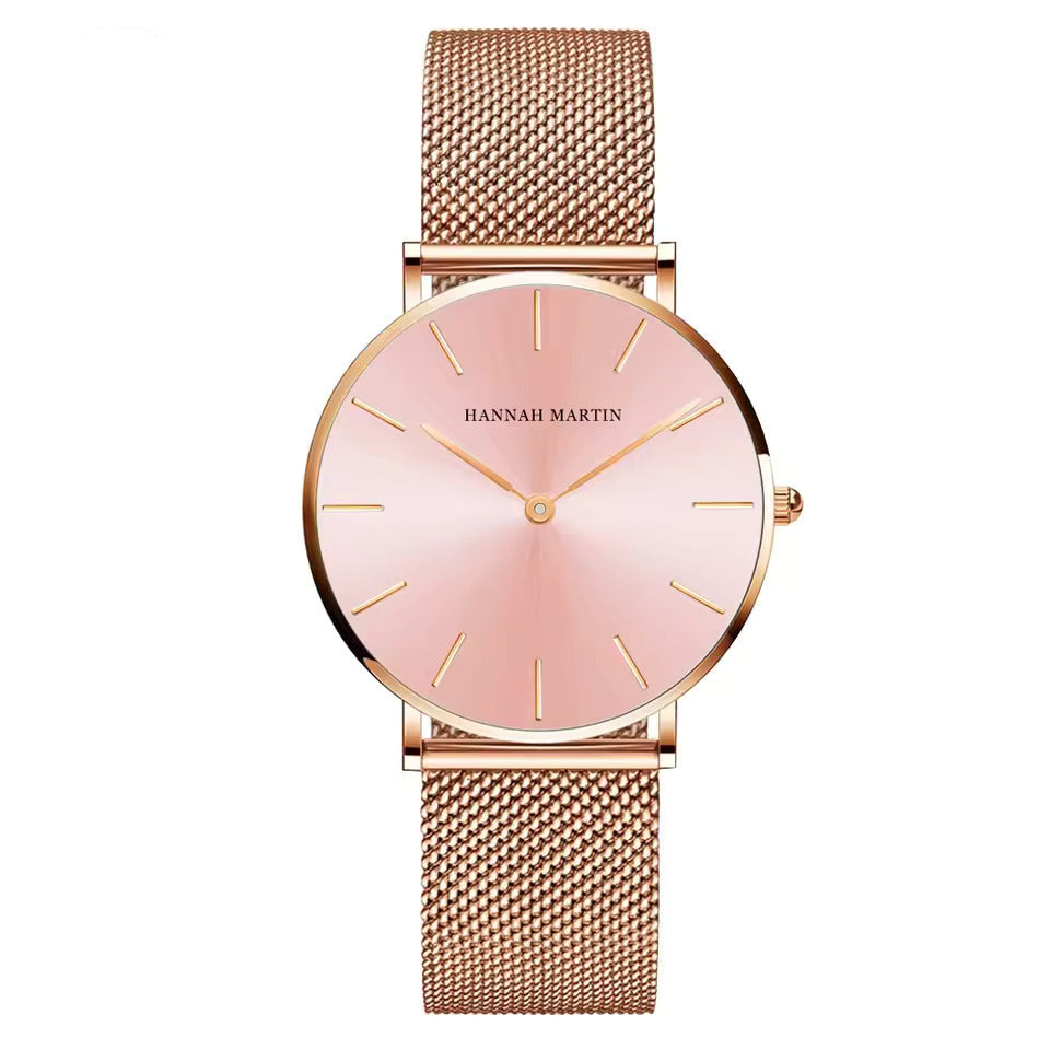 Rose Gold Wristwatch Featuring Quartz Movement