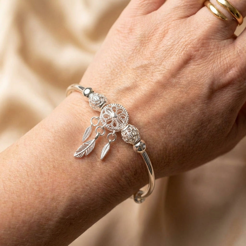 Silver Adjustable Dreamcatcher Bracelet