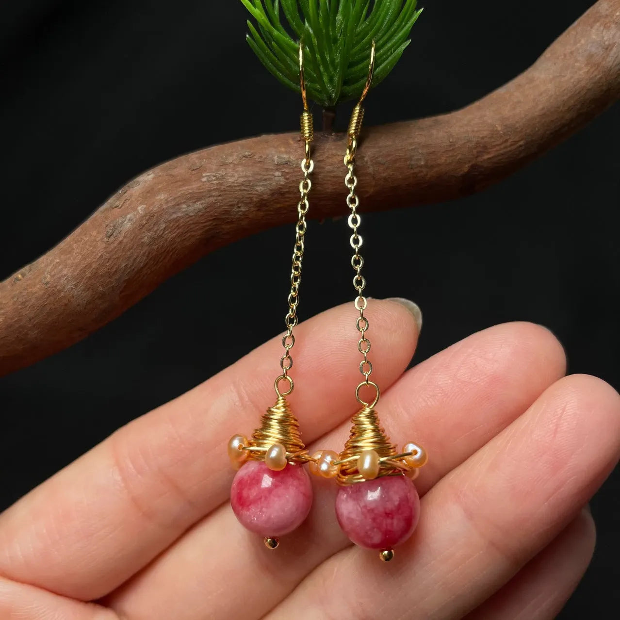 Elegant Pink Tourmaline Earrings