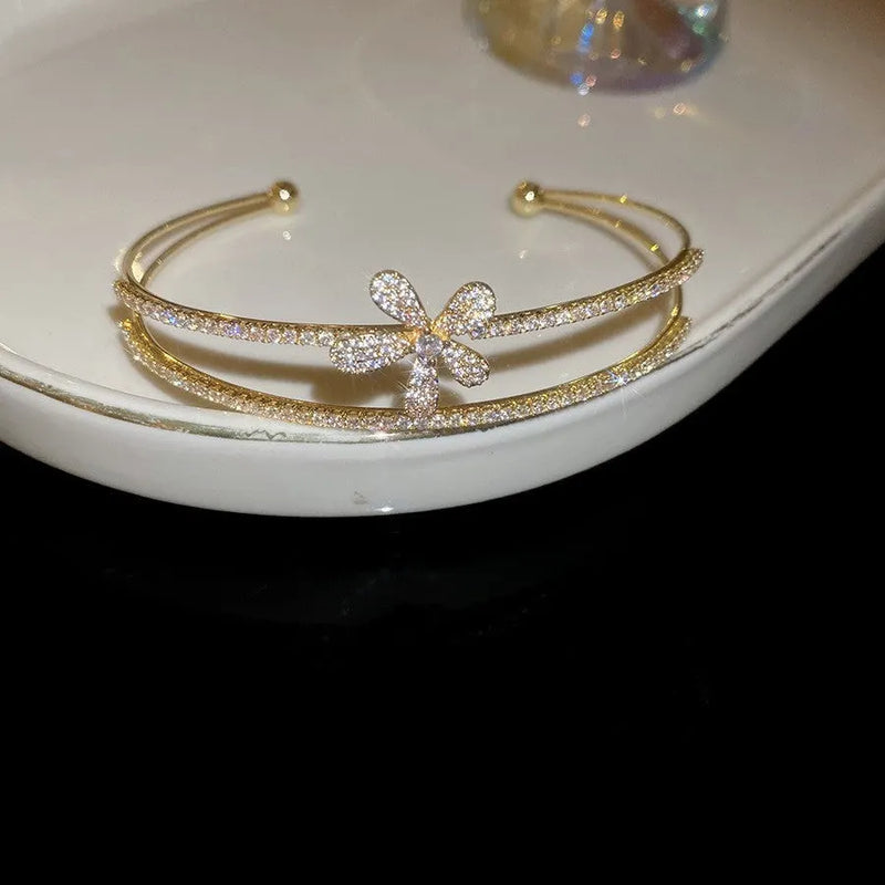 Elegant Crystal Bow Bracelet