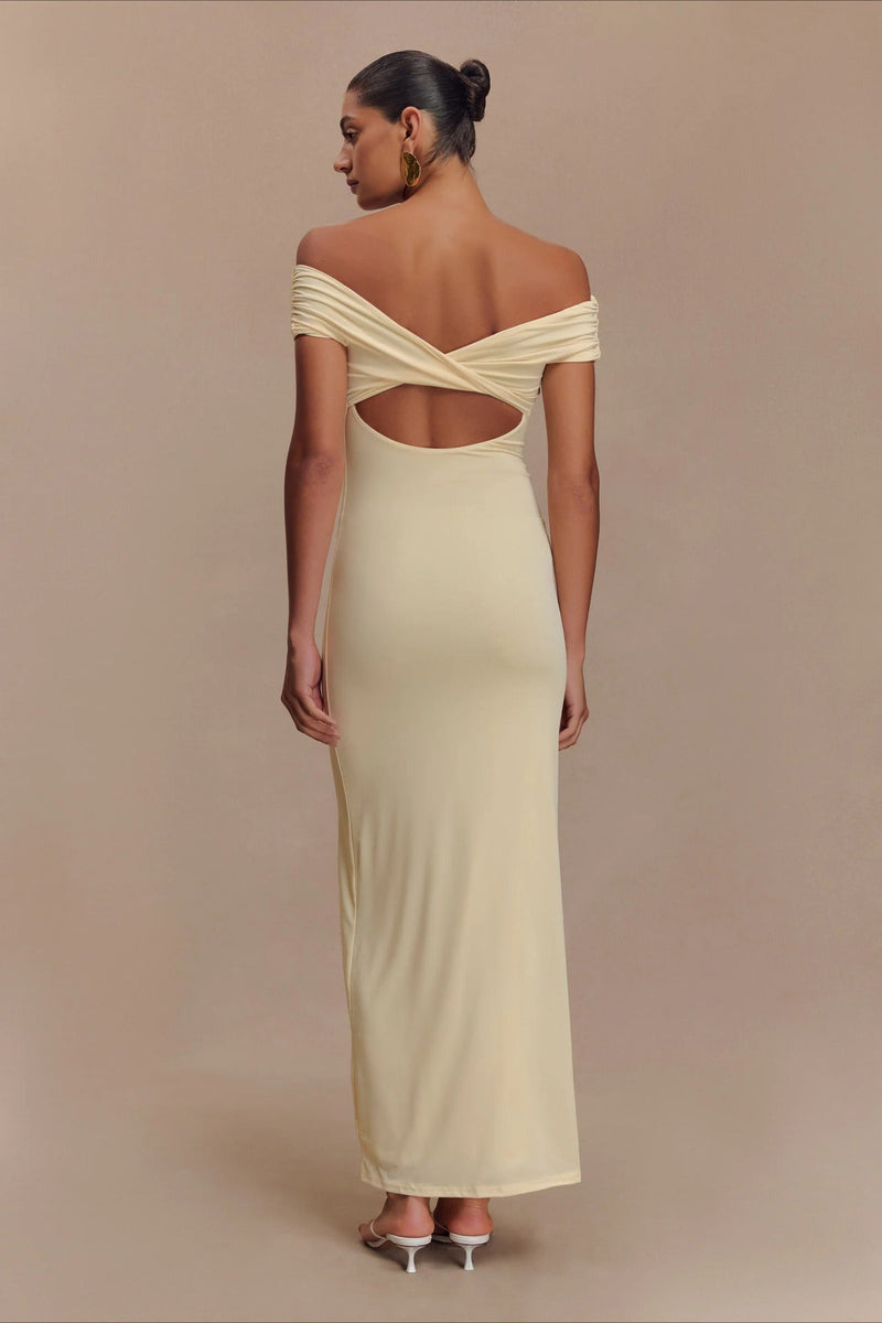 Bodycon Off Shoulder Backless Midi Dress