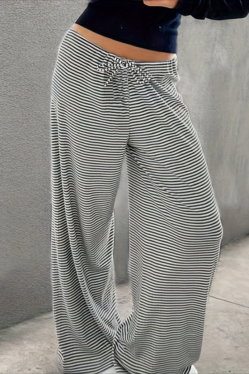Color Block Stripe Relaxed Straight Pants