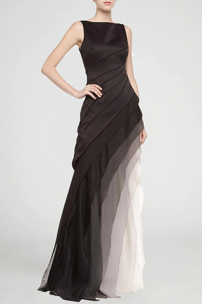 And Mysterious Tulle Gradient Cascading Design Gown Maxi Dress