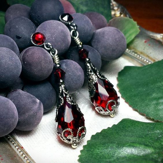 Vintage Red Crystal Drop