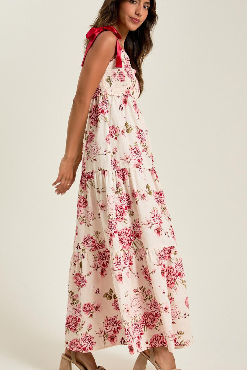 Lace Up Smock Midi Dress