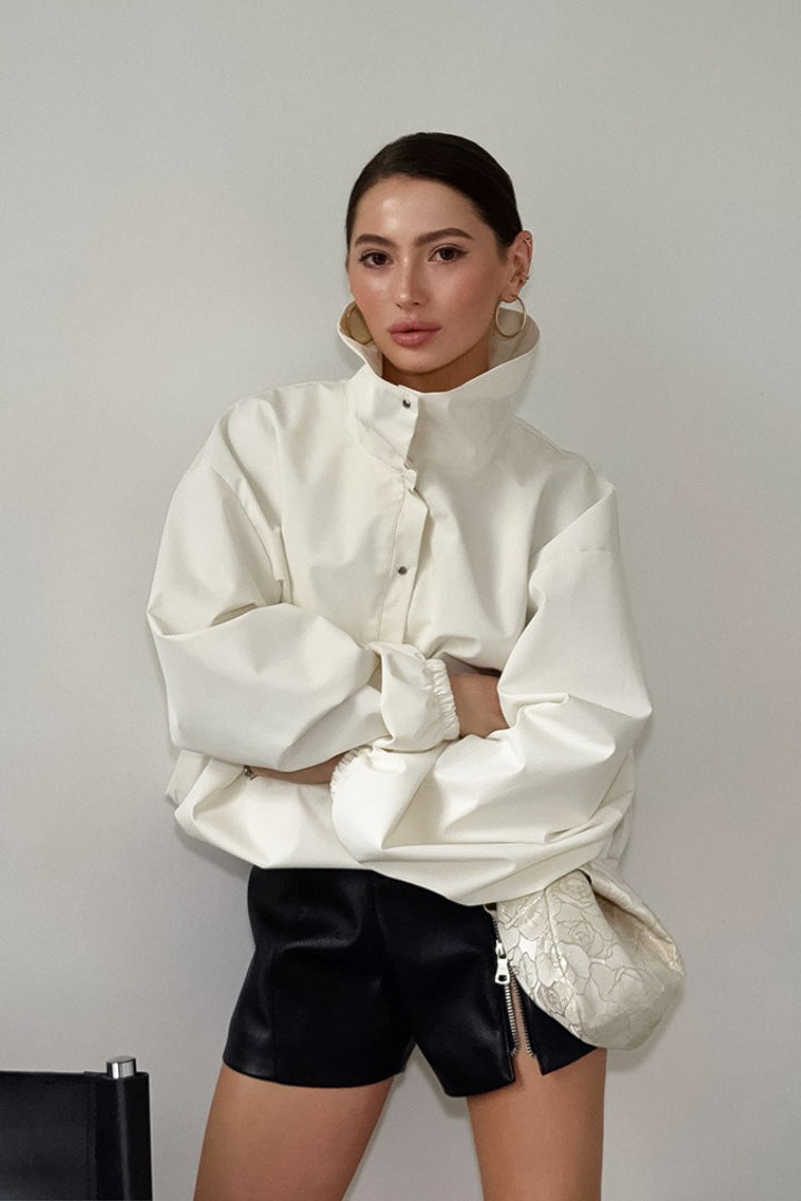 Minimalist Turtle Loose Buttoned Sweatshirt