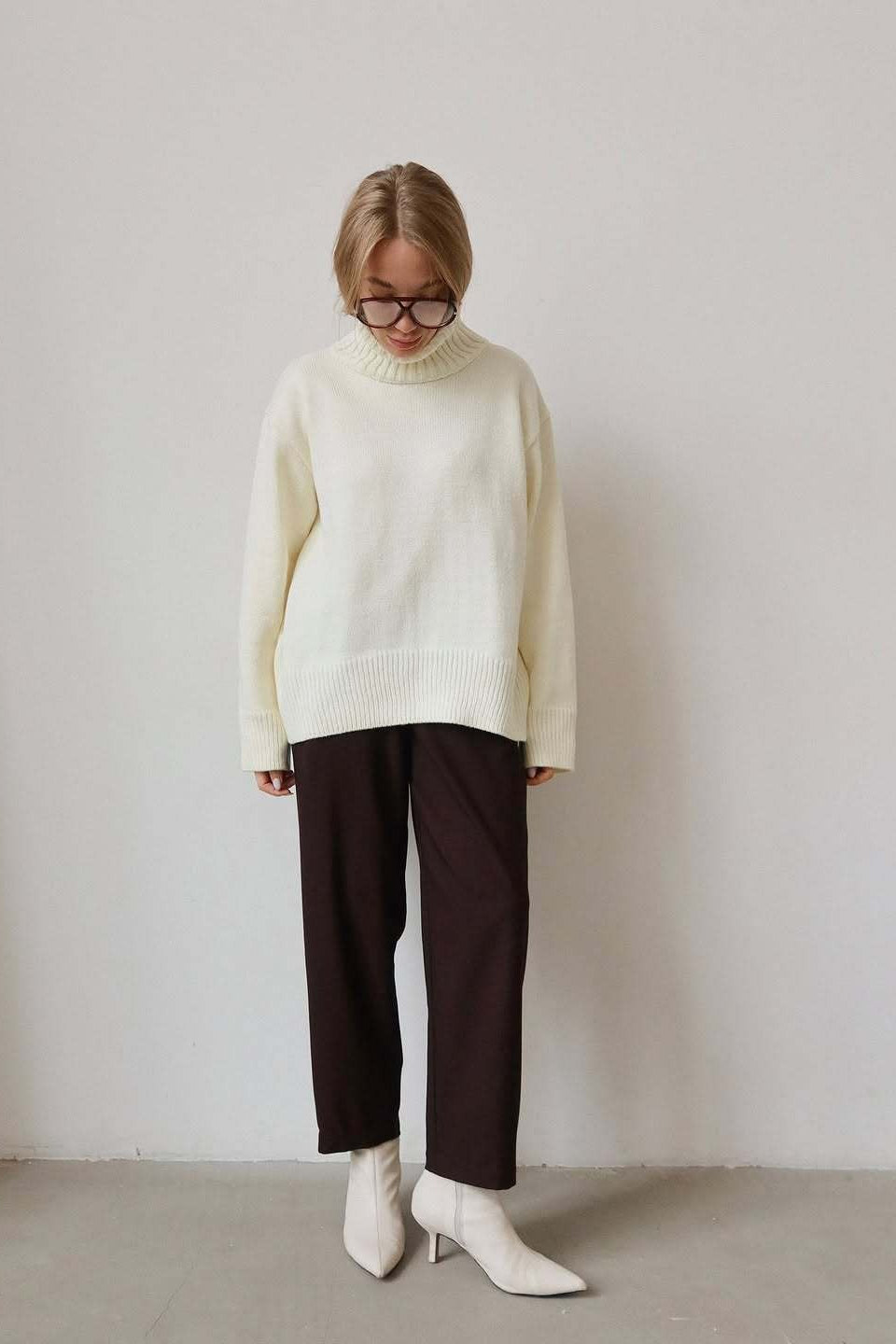 Oversized Color Turtleneck Sweater