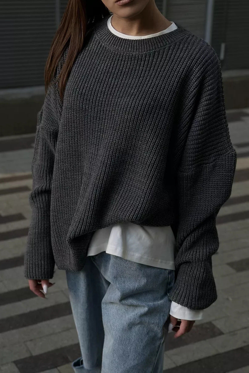 Knit Crewneck Pullover Sweater