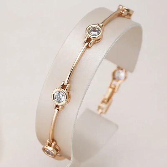 Elegant Bracelet With Zirconias In Gold