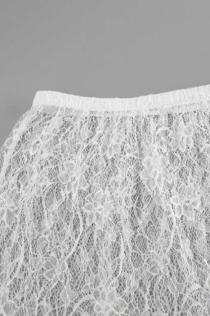 Jacquard Lace High Waist Maxi Skirt