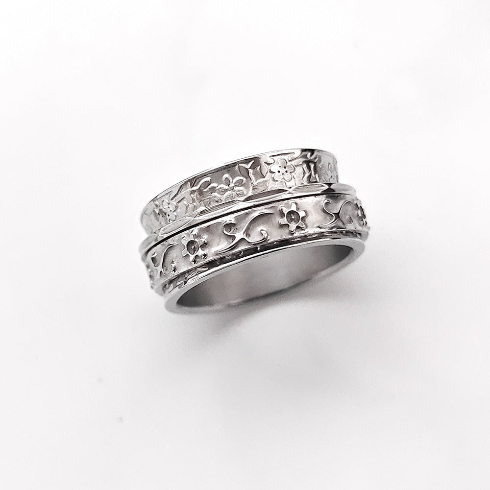 Vintage Floral Silver Ring