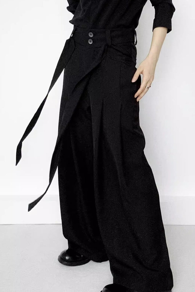 Ruched Ribbon Minimalist Pants