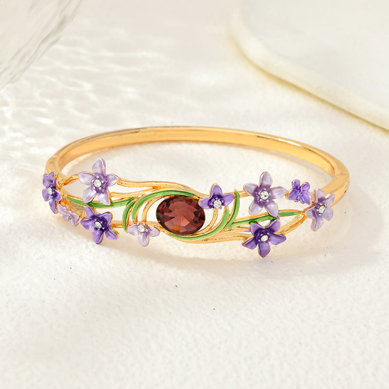 Vintage Amethyst Flower Bracelet
