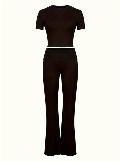 Black Retro Sports Two Piece Set