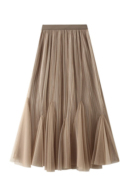 Retro Slimming Fishtail Skirt With Wide Swing