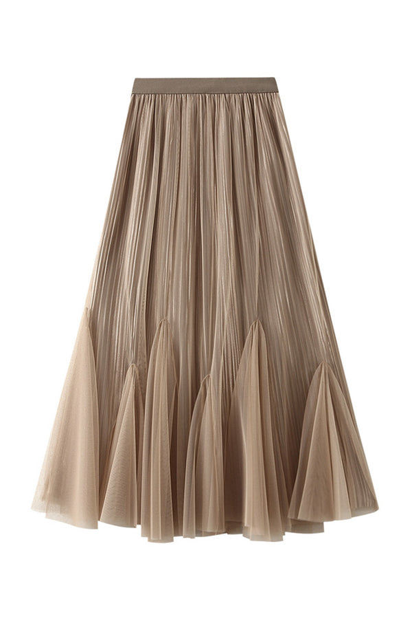 Retro Slimming Fishtail Skirt With Wide Swing