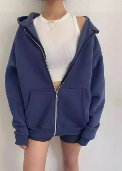 Cozy Zipper Hooded Cardigan Coat - Essential for