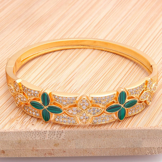 Emerald Floral Bracelet