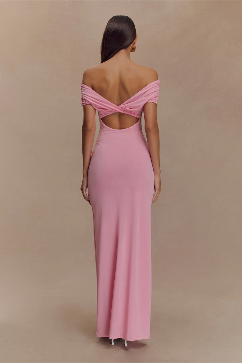 Bodycon Off Shoulder Backless Midi Dress