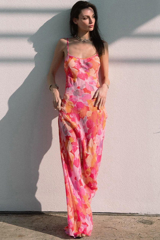 U-neck Halter Backless Bodycon Maxi Dress