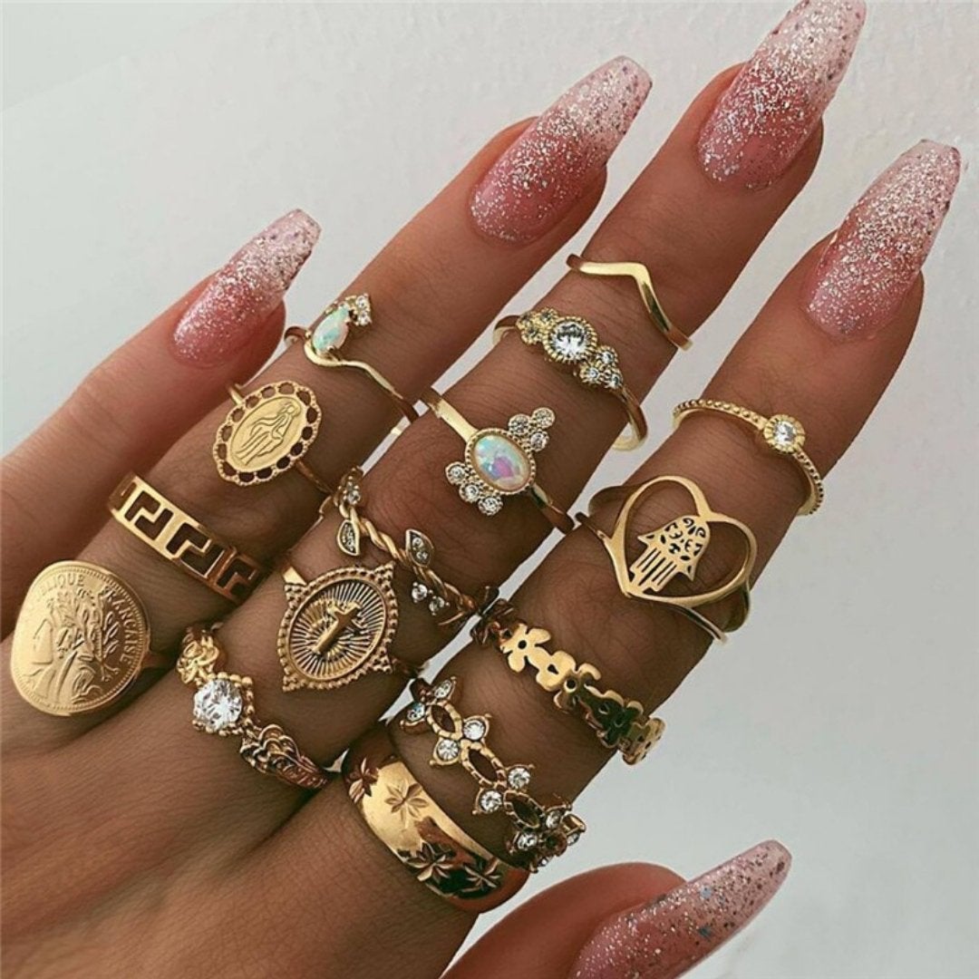 Vintage Gold Ring Set