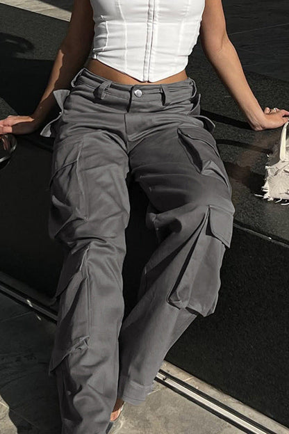 High-street Loose Fit Multi-pocket Cargo Pant