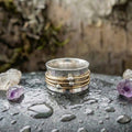 A Vintage Gold Layered Silver Ring