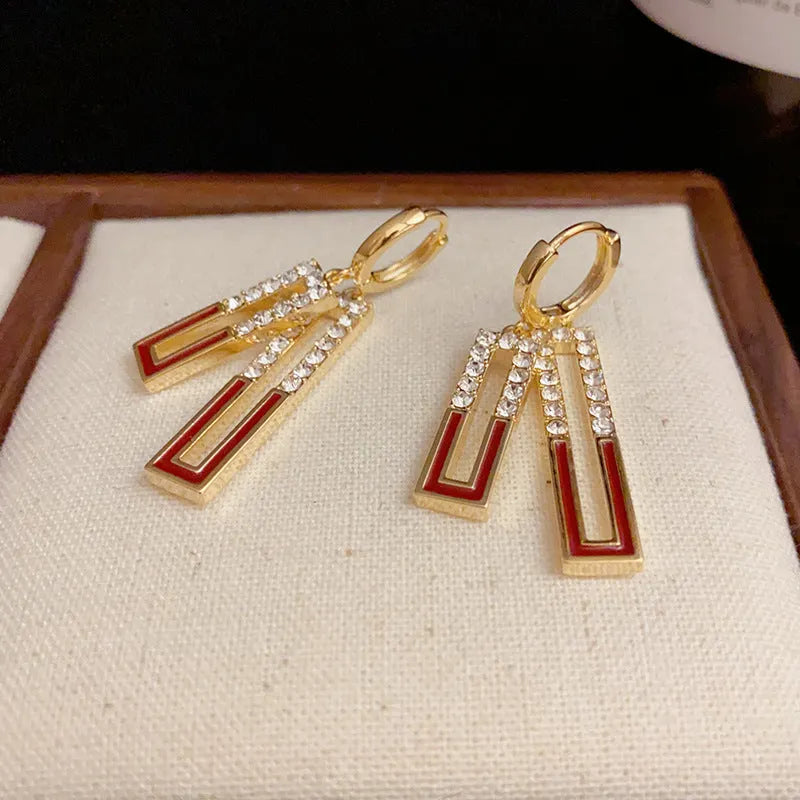 Elegant Ruby Drop Earrings