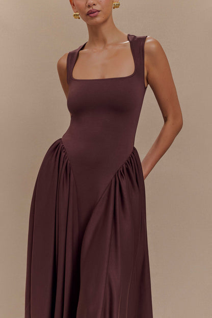 Sharissa — Midi Dress With Sculpted Straps and Comfortable Fit