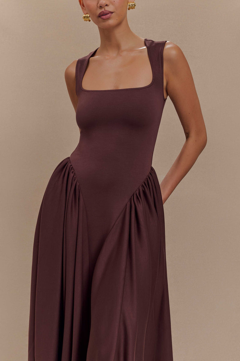 Sharissa — Midi Dress With Sculpted Straps and Comfortable Fit