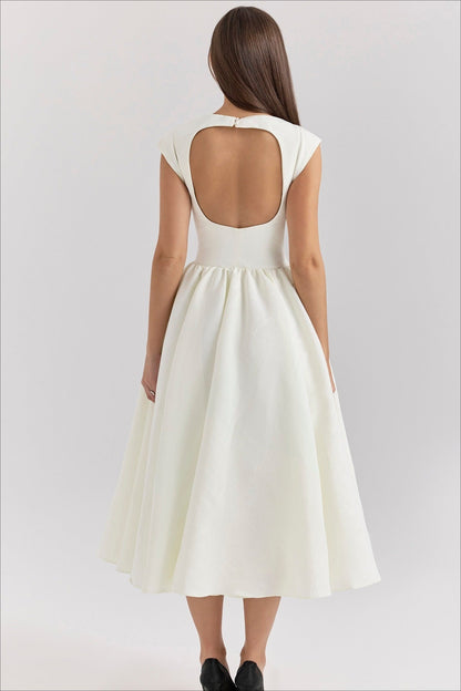Minimalist Backless Swing Midi Dress