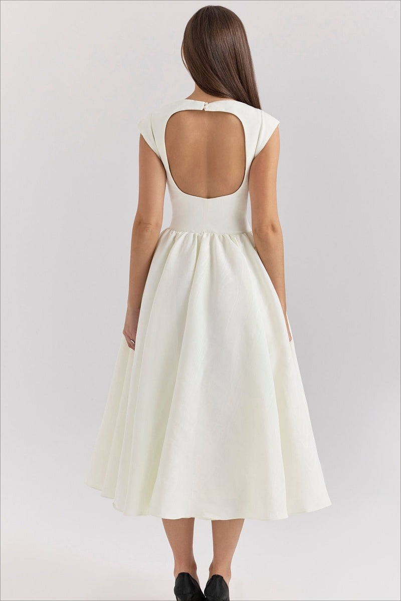 Minimalist Backless Swing Midi Dress
