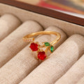 Romantic Ruby Cherry Ring