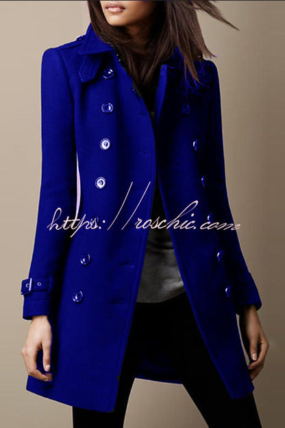 Lapel Long Sleeve Button Coat
