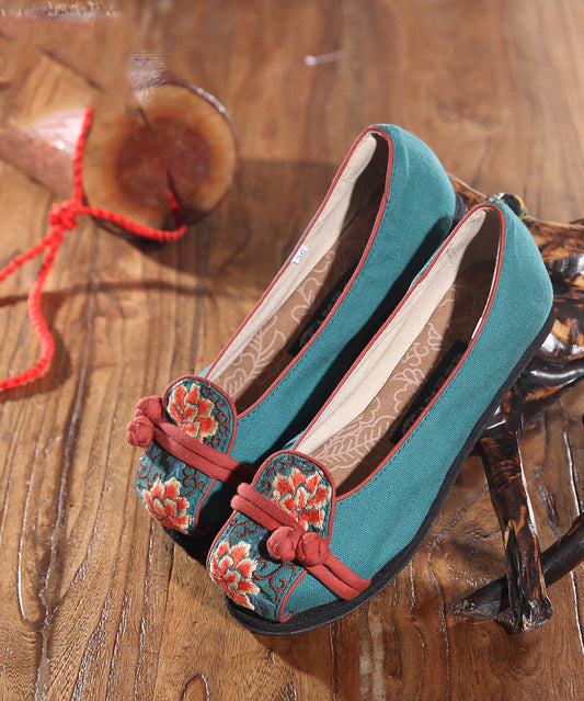Red Cotton Fabric Flat Shoes for Embroideried Flat Feet Shoes