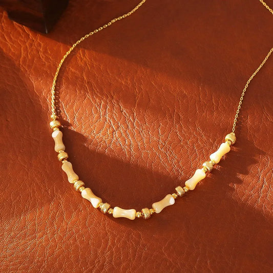 Elegant Bone Bead Necklace