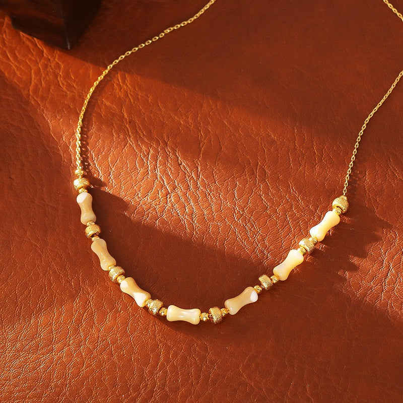 Elegant Bone Bead Necklace