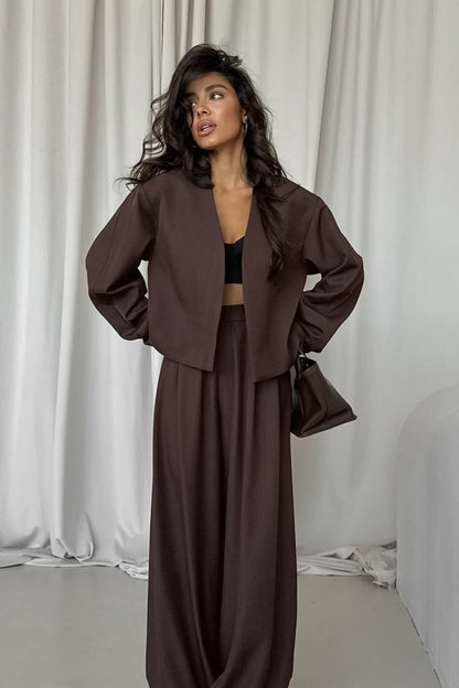 V-neck Cardigan Tapered Two Piece Set