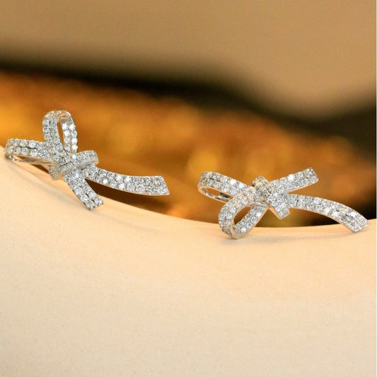 Elegant Bow Diamond Earrings