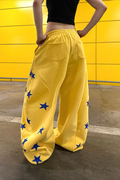Colorblock Star Printed Sporty Pants